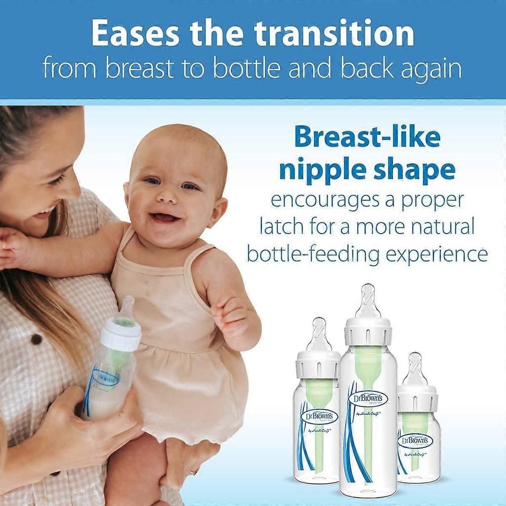 Dr. Brown's Level 1 Narrow Baby Bottle Silicone Nipple, Slow Flow - 2pk - 0m+