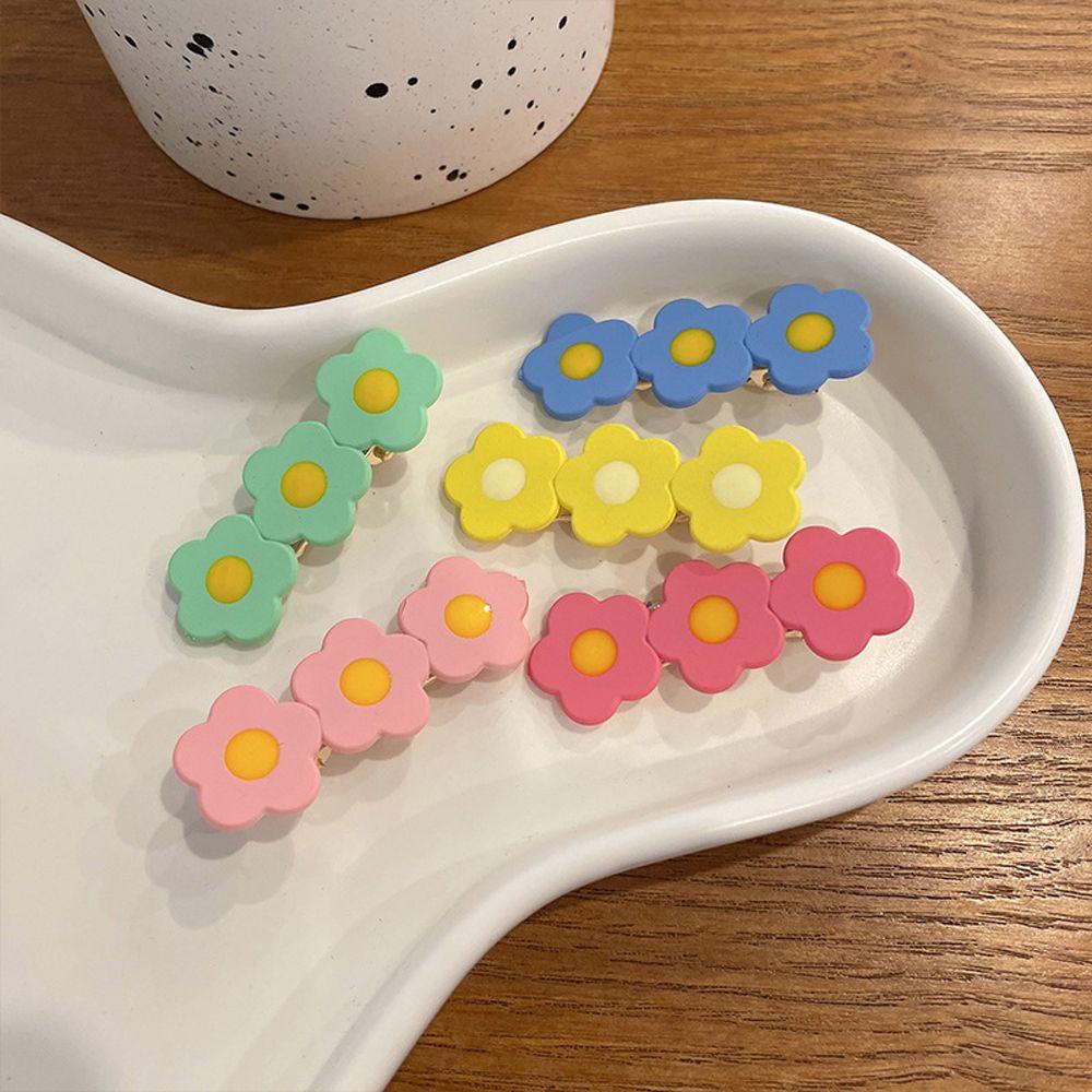 

Vintage Cute Lovely Flower Candy Color Korean Style Hair Clip Headwear Female Hairpin BB Clip жёлтый