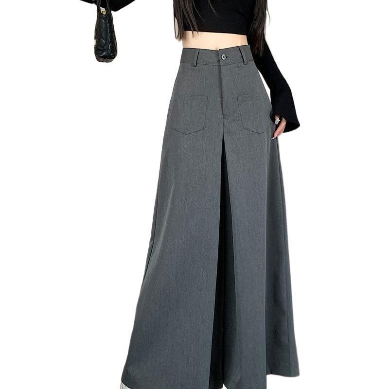 High-Waisted Women's Culottes: Spring & Autumn Wide-Leg Drape Suit Pants, Slimming & Casual.