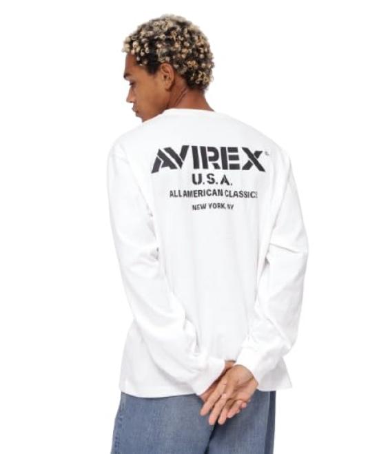 

Avirex Official Logo Long Sleeve Size Web Depot Exclusive T-Shirt, Men s, 2XL, White, 783-4230039, &
