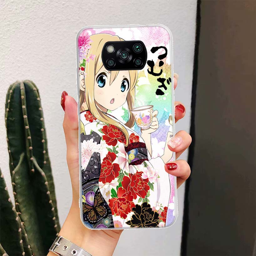 K on! Hirasawa Yui Anime For Xiaomi Poco X6 X3 Nfc X5 X4 F6 F5 Pro Phone Case F4 Gt F3 F2 F1 M5S M4 M3 M2 5G Fundas Coque X3 Nfc