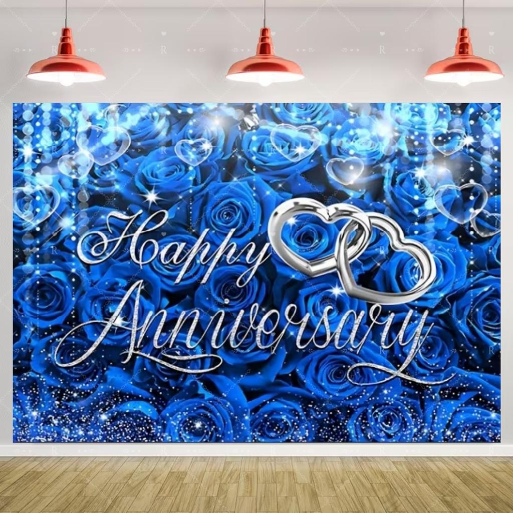 Sfondo a Tema Anniversario Coppia Matrimonio Amicizia Festa di Anniversario Articoli Decorativi Palloncino Banner Rosa Oro
