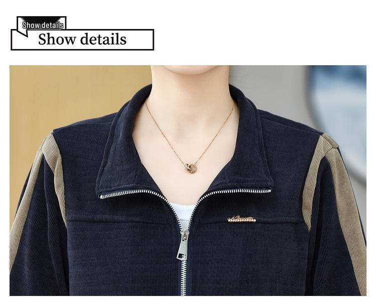 Mom's 2025 Spring & Autumn Casual Sportswear Set - Middle-Aged Women's Two-Piece Outfit