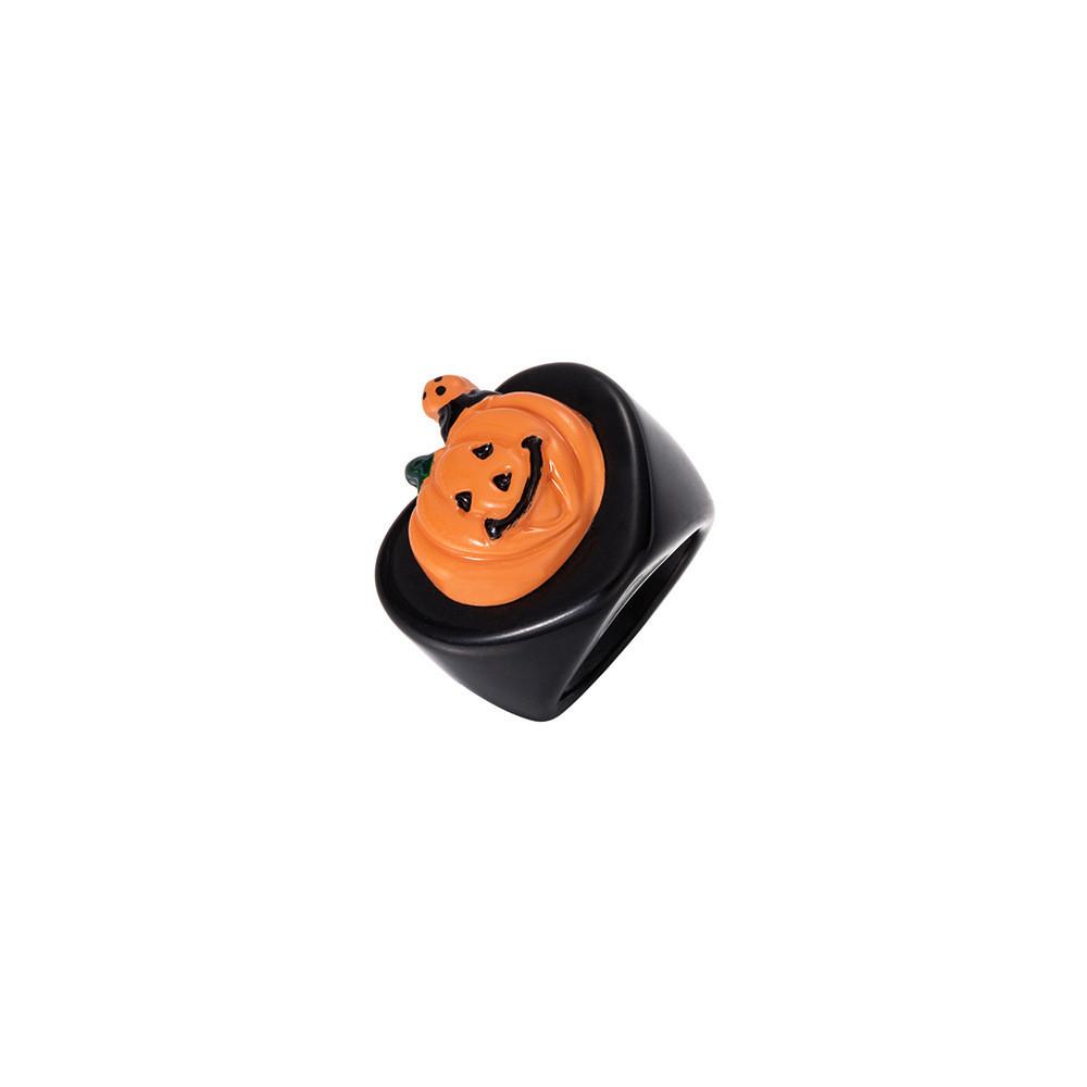 Halloween Devil Pumpkin Ring Trendy And Simple Resin Jewelry Perfect For Gifting