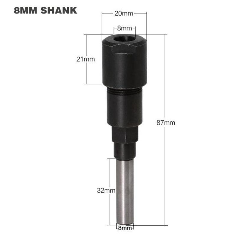 Router Collet Extension Engraving Machine Extension Rod 1/4" 8mm 12mm 1/2"Shank Bit