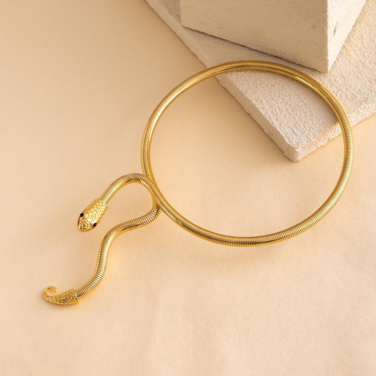 Vintage Exotic Snake-Shaped Luxury Necklace - European & American Ethnic Style