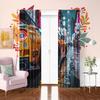 2Pcs- Supercar - printed curtain -100% polyester material material, suitable designed for bedroom curtains and living room room decoration