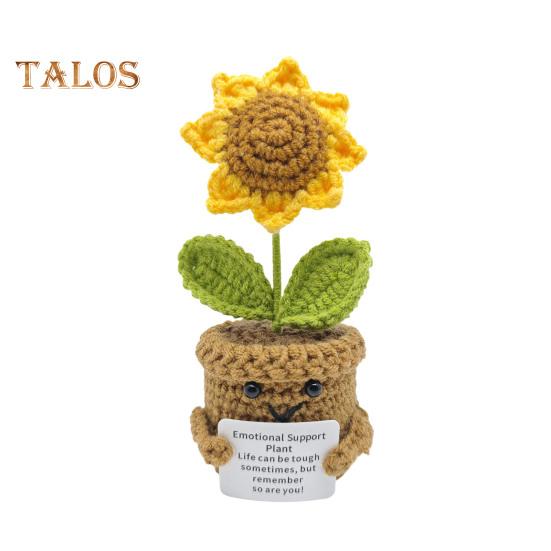 

Вязаная крючком кукла-призрак с позитивной открыткой, эмоциональной поддержкой, ручная работа, мини-вязаная кукла-пчела в горшке, украшение для игрушек A