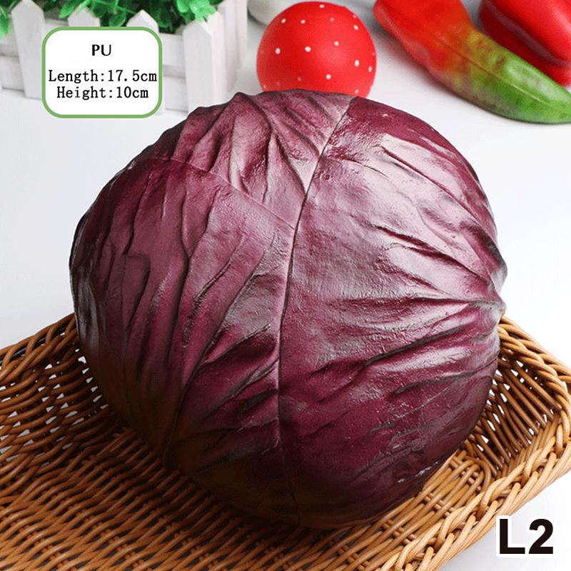 Artificial Cabbage Realistic Craft Simulation Fake Vegetable Green Purple Model for Kitchen Decor