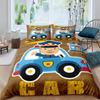 Police Car Duvet Cover Cartoon Set Car Blue Grey Emergency Responder Vehicles Polyester Quilt Cover With Pillowcases King Size