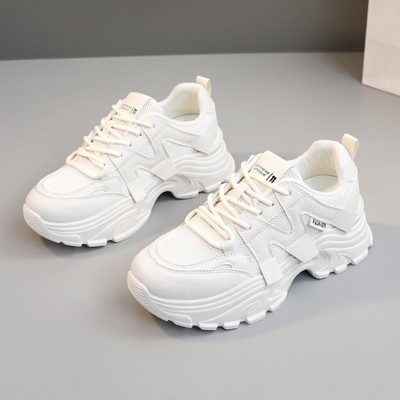

[Customized] QRJ01 new 2025 spring and summer breathable mesh dad shoes heightened platform sports shoes comfortable 35