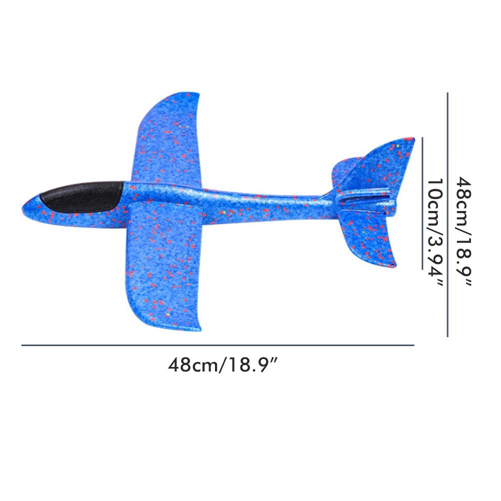 Hand launched foam airplane glider EPP foam boomerang children s model airplane toy (head light up) синий