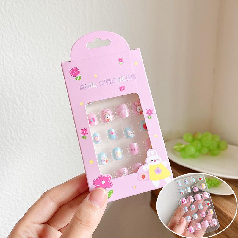 Removable Cute Cartoon Nail Stickers for Little Girls - Self-Adhesive Jelly Glue Princess Nail Art
