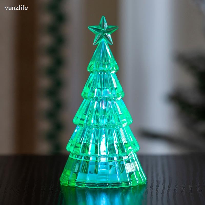 Christmas decorations, mini glowing crystal tree desktop ornaments, cross - border creative children's Christmas gift lights