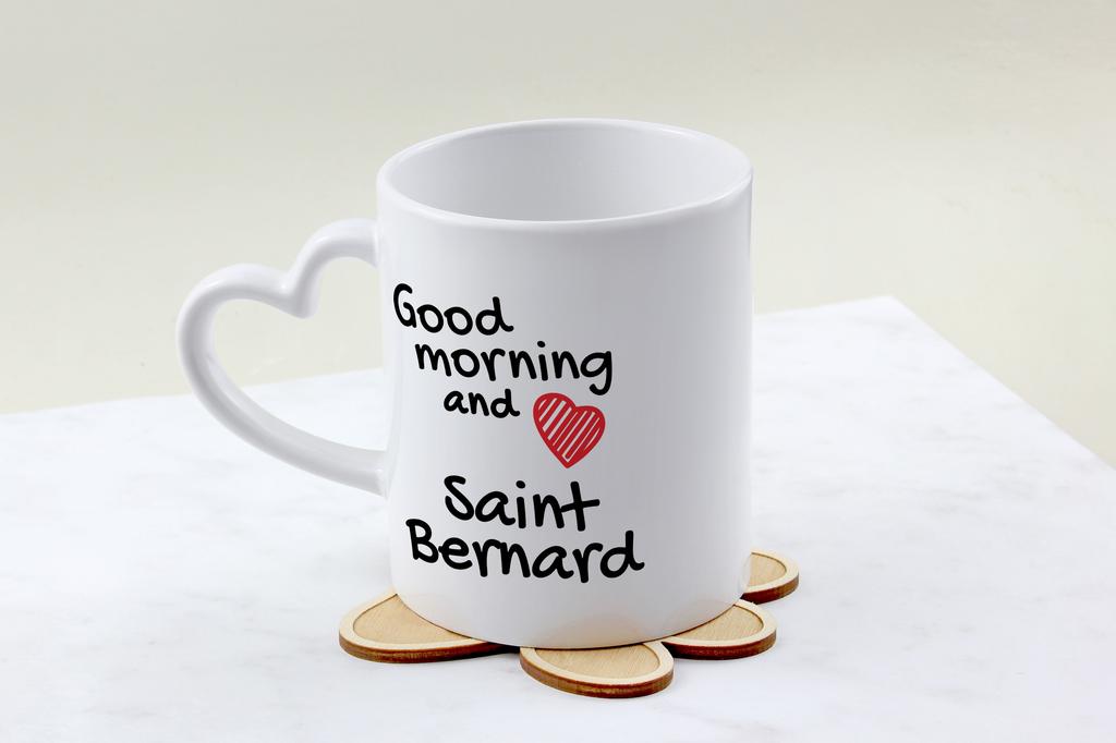 St. Bernard, Saint Bernard, Alpine Mastiff - cup with a dog, adorable cup with a heart-shaped handle, universal gift from the Art-Dog brand