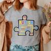 Women TShirt Summer Autism Graffiti Puzzle T Shirt Women Casual White Cozy Tops Loose Short Sleeve Y2k Tshirt Camisas Mujer