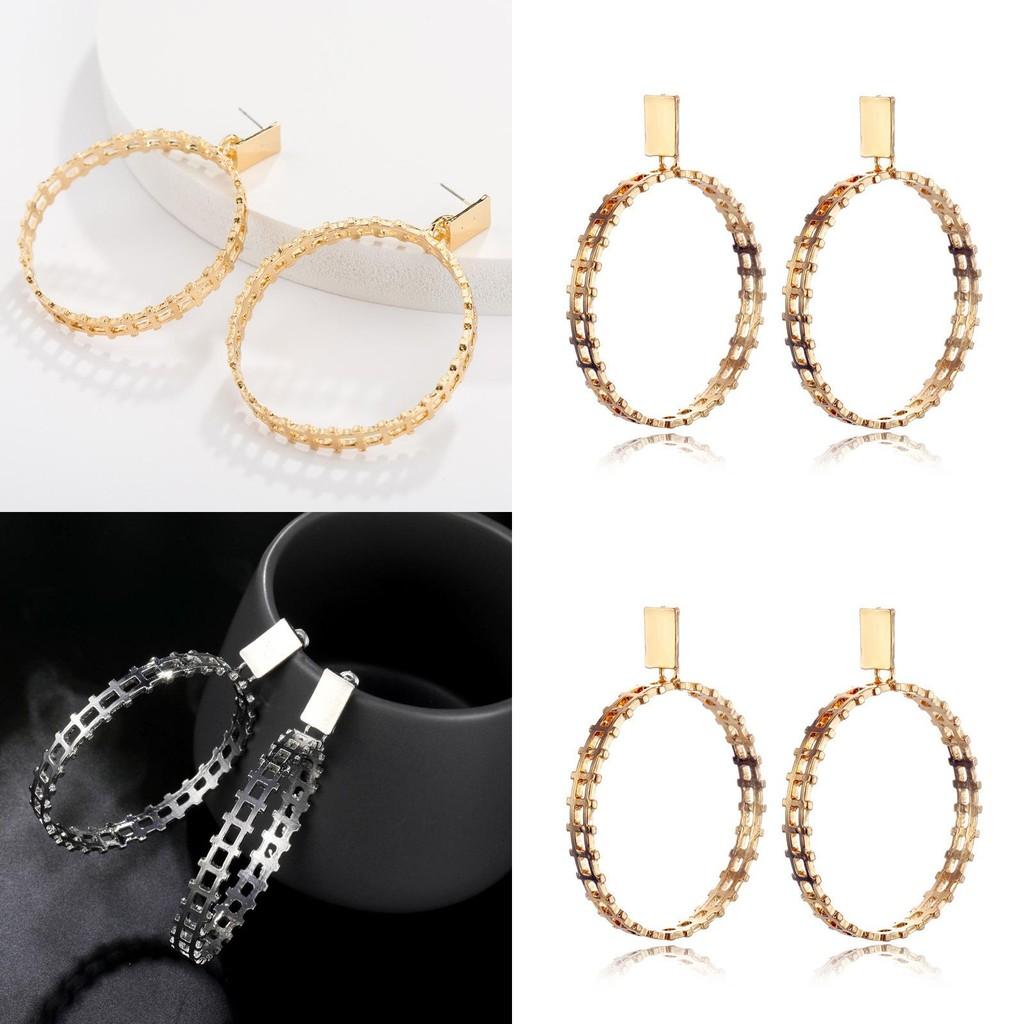 Stylish Gold Plated Geometric Earrings Trendy Street Style Must-have Jewelry