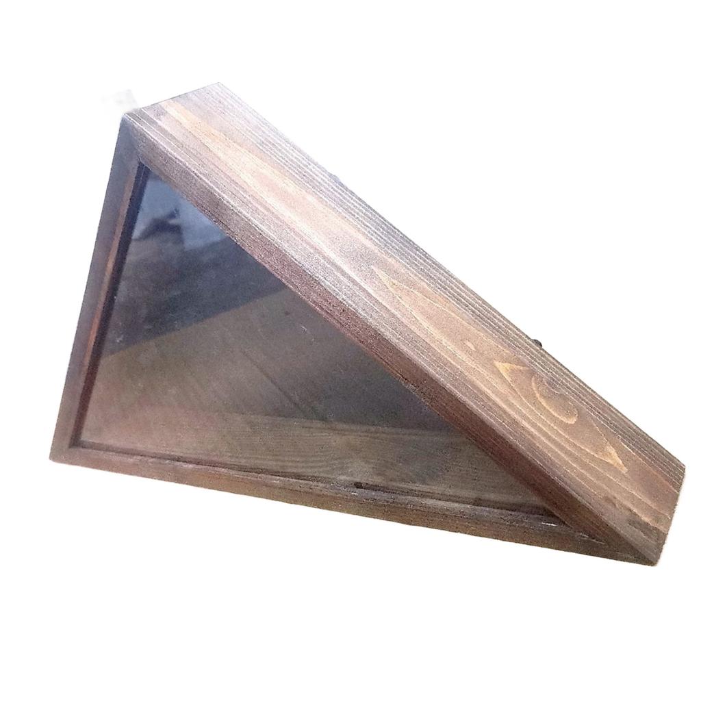 Holz Flaggenvitrine mit Glasfront zur Aufbewahrung von Nationalflaggen Aufbewahrung Dreieckskasten Wohnzimmer- oder Bürodekorationen