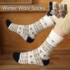 2 Pairs Retro Style Winter Socks Thermal Snow Boots Socks New Wool Mid-Calf Socks  Winter Season
