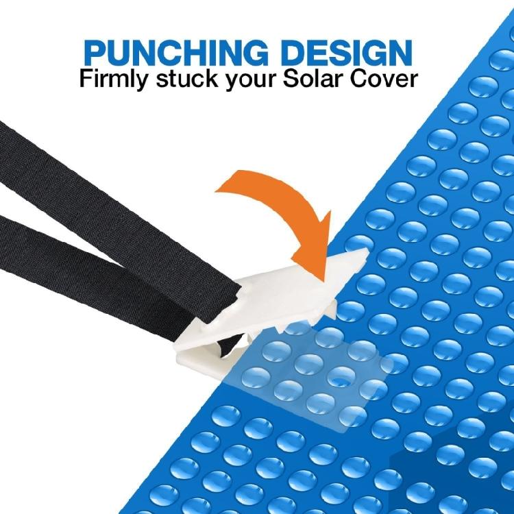 Swimming Pool Cover Reel Set Pool Solar Cover Roller Attachment Strap Clip Swimming Pool Accessories Easy To Install