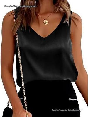 Women's Satin V-Neck Sleeveless Casual Camisole