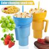 Stadium Tumbler Popcorn Drink Cola Cup 2 In 1 Snackies Cup Portable Splash Snack Bowl Chicken Storage Bowl with Handle Straw Cup
