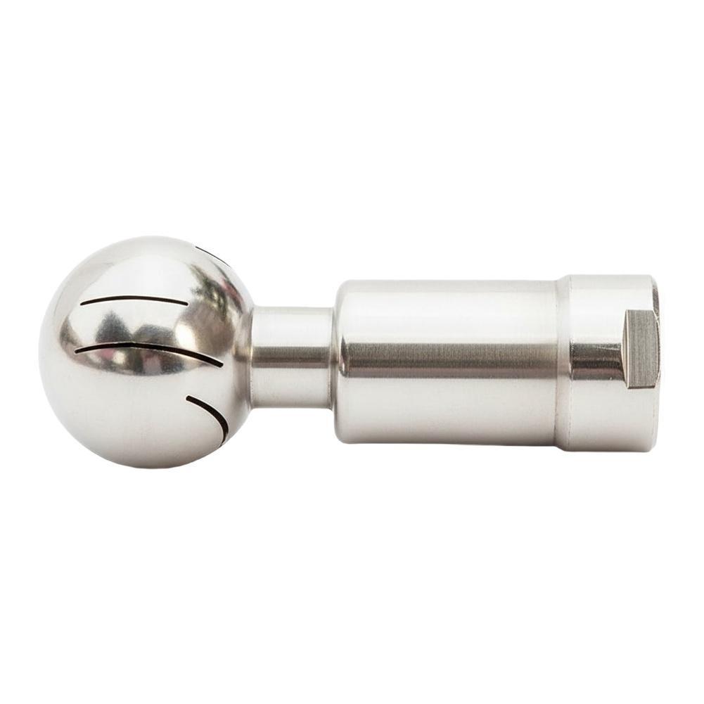 PTFE Lined Ball 304 Stainless Ball PTFE Lining Sealing 360-degree Rotation Female Thread Connection Hygienic Cleaning