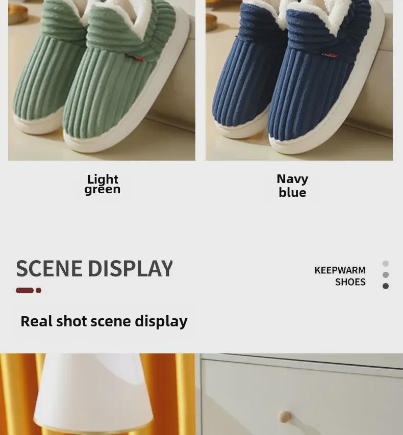 2024 Winter Non-slip Cotton Slippers: Men’s & Women’s Thick Soled Indoor/Outdoor Warm Shoes