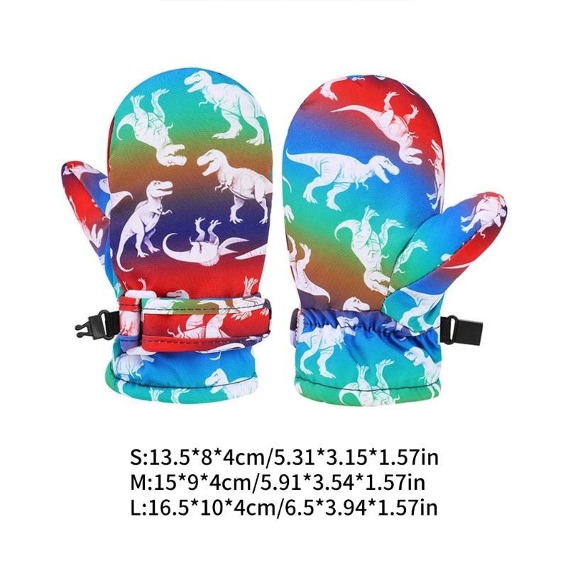 Children Animal Pattern Winter Gloves Flexible Ski Mitts Boy Girls Colorful Snow Gloves Comfortable Full Finger Gloves