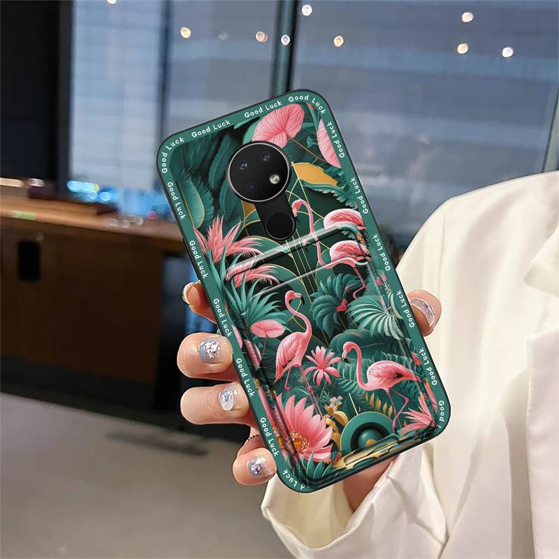 Protective Dirt-resistant Phone Case For Nokia 6.2/7.2 TPU Silicone Cute Back Cover Graffiti Durable Anti-knock Card Bag