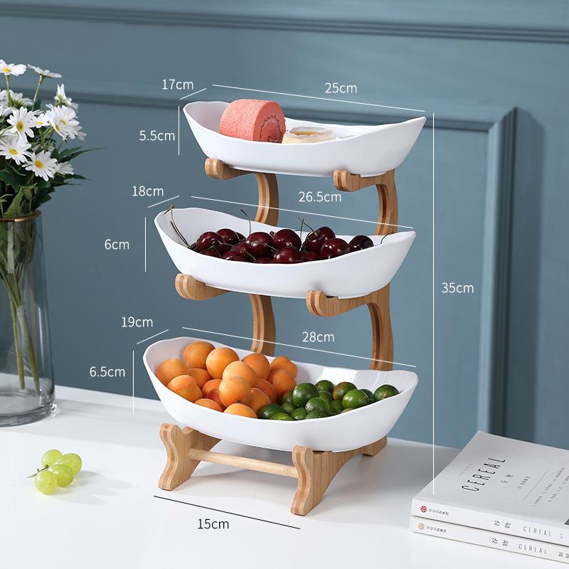 Fruit Plate Snack Tray Candy Dish for Home Living Room Coffee Table Dried Fruit Bowl Wooden Tableware Dishes