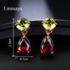 Colorful Cubic Zirconia Long Drop Earrings, Luxury Geometric Crystal Earrings, Elegant Evening Party Jewelry Gift