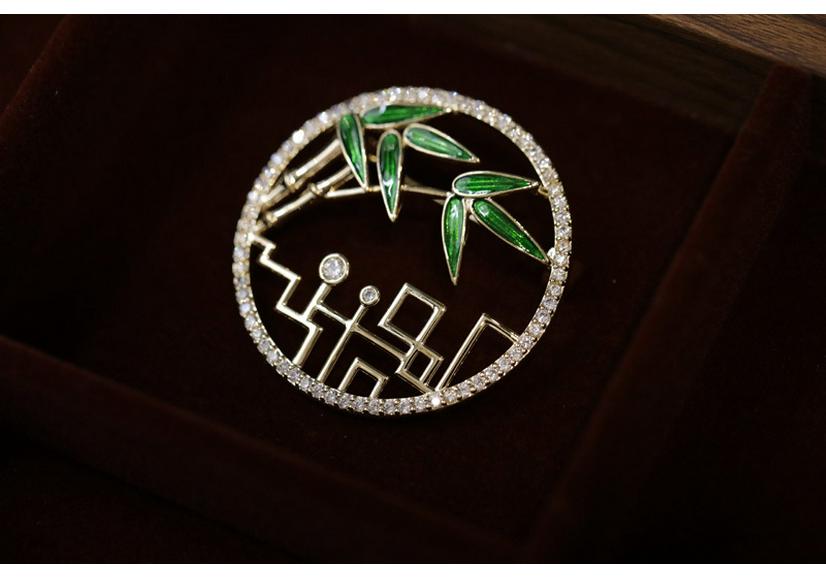 Bo Xin Yun Elegant Bamboo Brooch - Chinese Style Trendy Girl s Cute Accessory