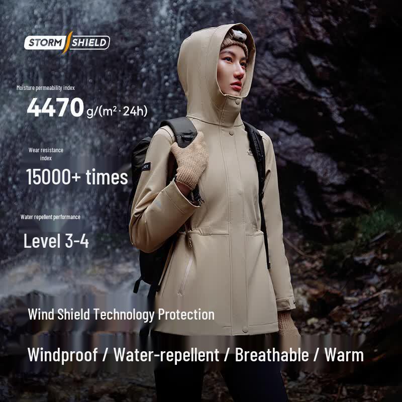 Pelliot Women's Windproof Water-Repellent Softshell Hiking Jacket