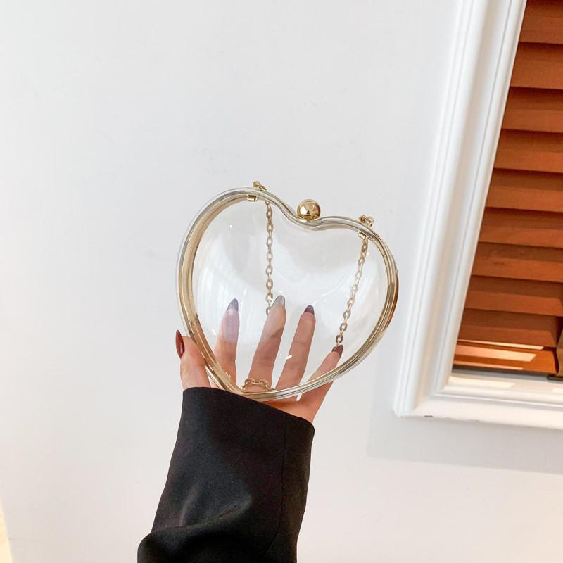 Fashionable Transparent Acrylic Evening Shoulder Bag With Lock Closure And Cell Phone Pocket