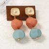 DIGADAGU Alloy Resin Stitching Geometric Dangle Earrings New Simple Retro Earrings Women's Party Zircon Accessories