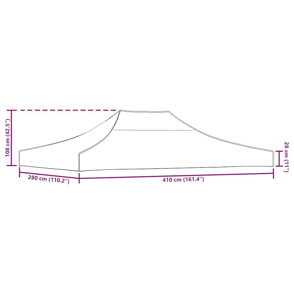 Party Tent Roof 4x3 M Orange 270 G M²