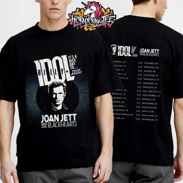 Billy Idol With Joan Jett And The Blackhearts Tour Again 2025 Unisex T-Shirt S