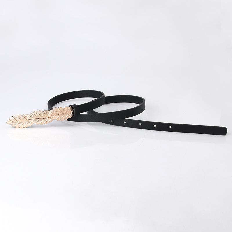 

Модные женские тонкие ремни, регулируемый дизайн, ремешок из искусственной кожи, яркие цвета, универсальный женский для платья, милый пояс 106+2cm чёрный