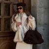 Short Faux Fur Coat Women Warm Winter Top Influencer Style Stand Collar Regular Sleeves