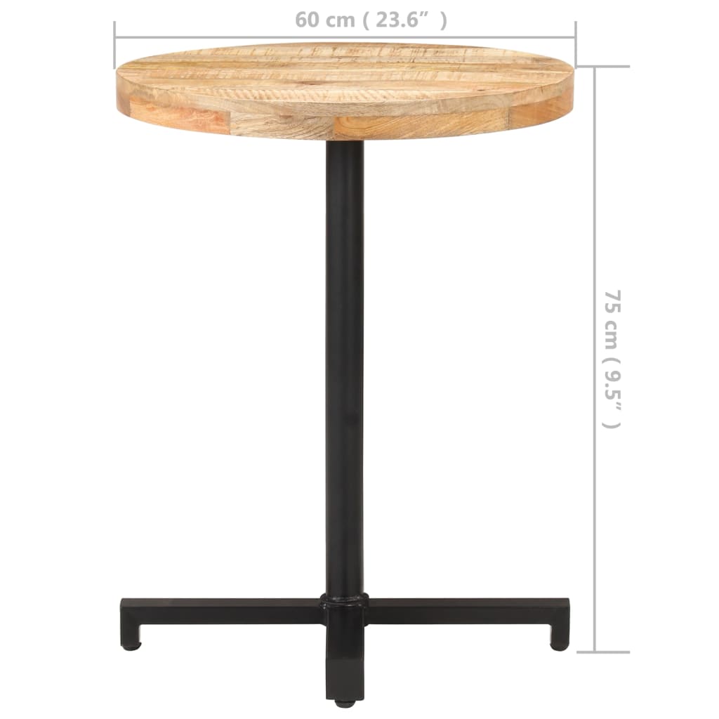 Bistro Table Round Ø60x75 Cm Rough Mango Wood