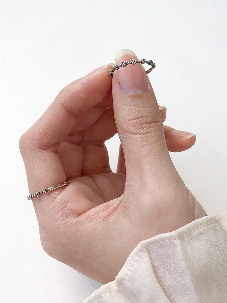 47Bag 925 Silver Layered Thin Rings Angelica