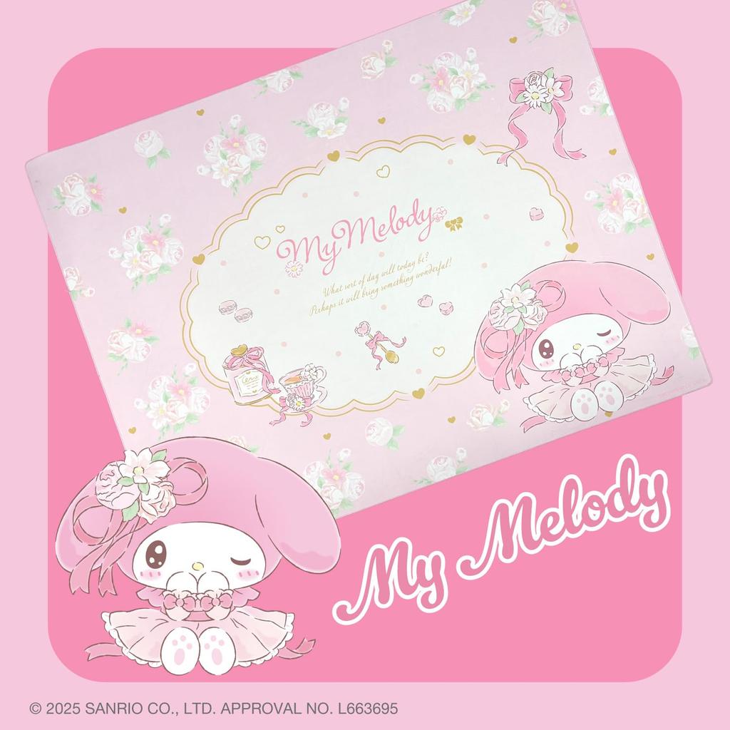 Allone Gaming Chair Mat Sanrio Characters My Melody 160 x x 130cm Protects floors from scratches and provides soundproofing for perfect for gaming and