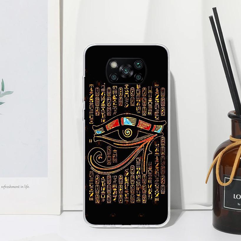 Sacred Eye of Horus Egypt Fresco Phone Case For Xiaomi Poco X7 X6 X5 M7 M8 Pro F7 Ultra Redmi 15C 15 13C 13 12C 12 10 10C 10A Ar
