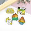 Broșă Pin Cartoon Flame Badge Cute Elefant Alb Cupă Broșă Decor haine