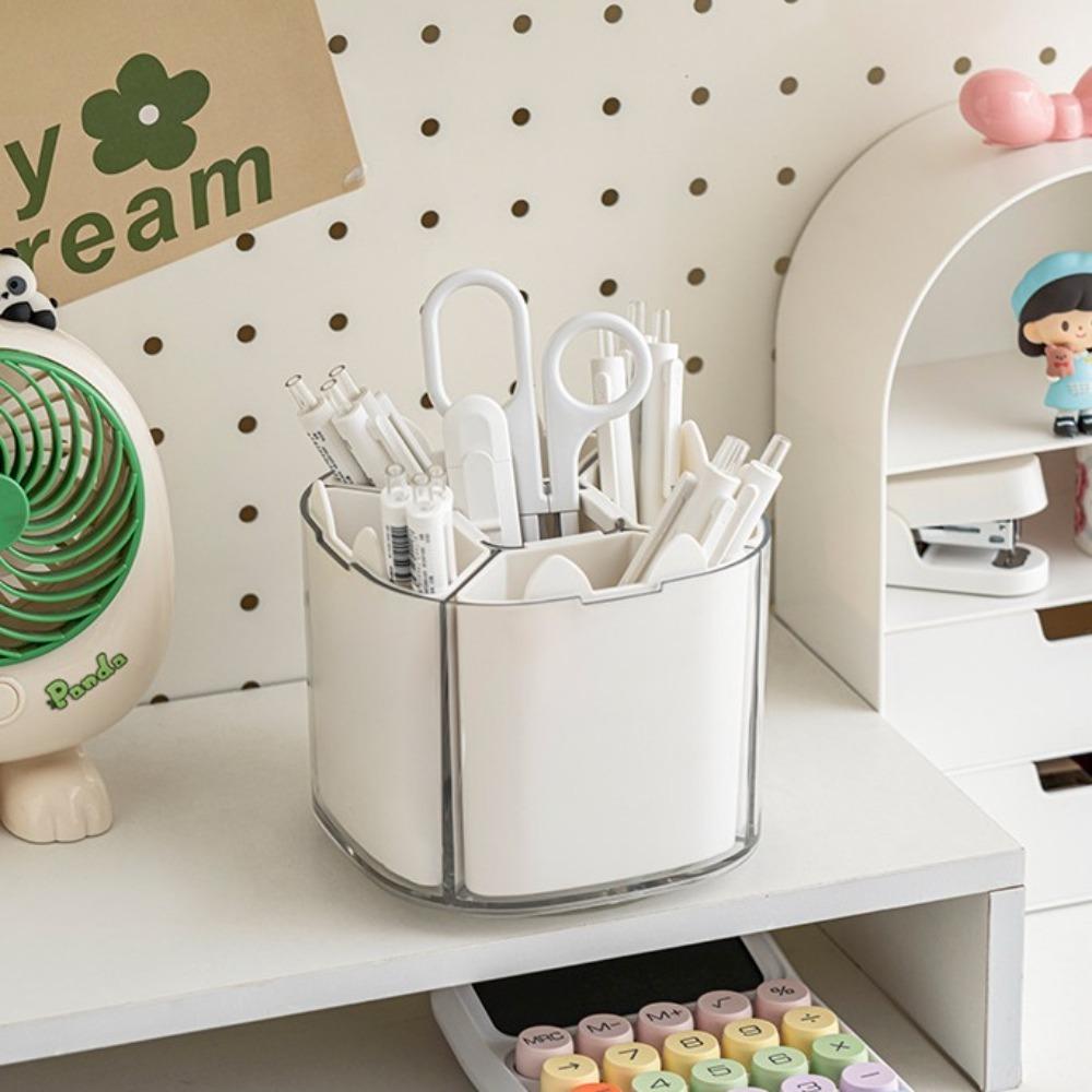 Pencil Case 360° Rotating Pen Holder Large Capacity Makeup Brush Holder  School Office