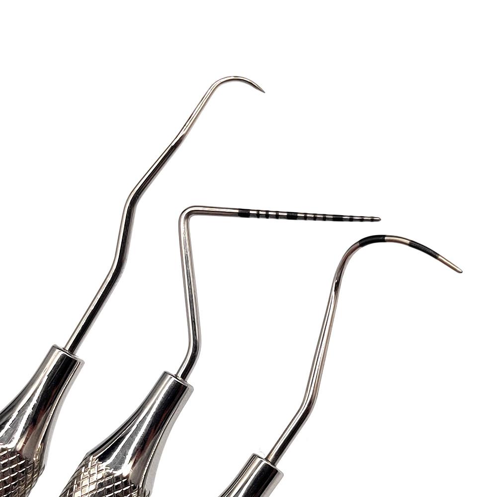 New Type Hollow Handle Dental Periodontal Probe with Scaler Explorer with Angle Dentist Endodontic Instrument Tool