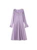 Plus Size Women's Elegant Suede Bell Sleeve Dress - Winter 2025 Collection