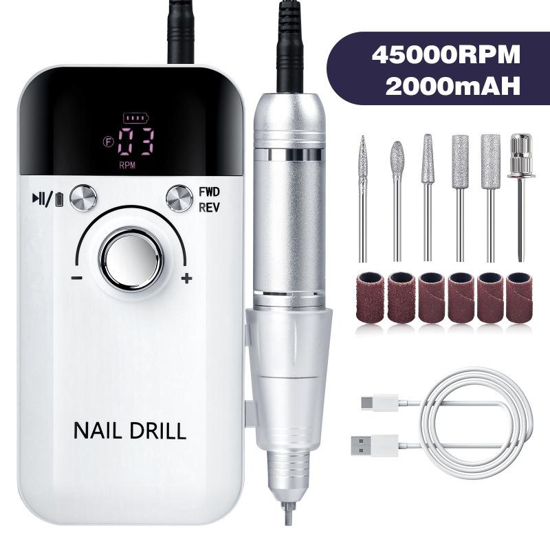 New Professional Nail Removal V6 Polishing Machine 45000 RPM Power Storage Portable Electric Nail Polisher