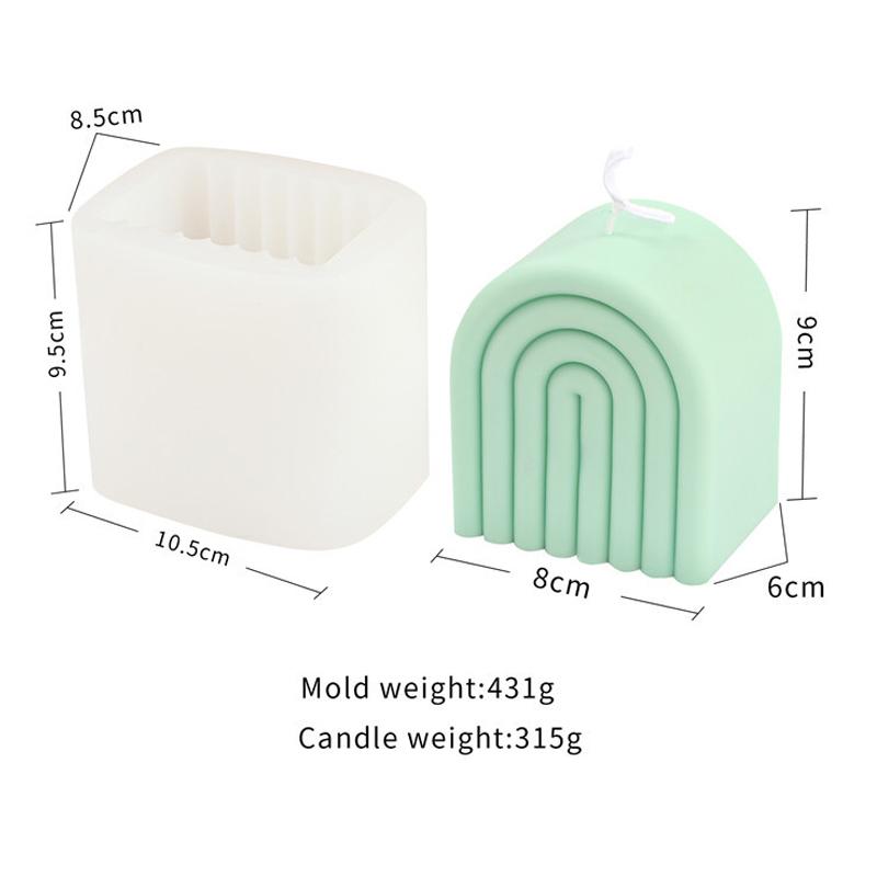 3D Regenbogenbogen Kerze Silikonform DIY Handgemacht Geometrie Duftkerzenherstellung Formen Seife Gips Harz Kuchenform Heimdeko